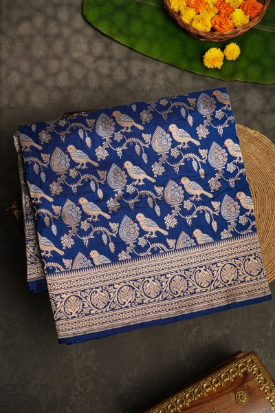 Banarasi Silk Navy Blue Saree