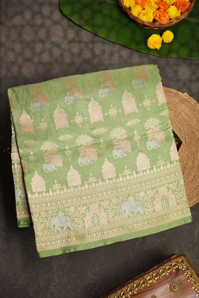 Banarasi Silk Light Green Saree