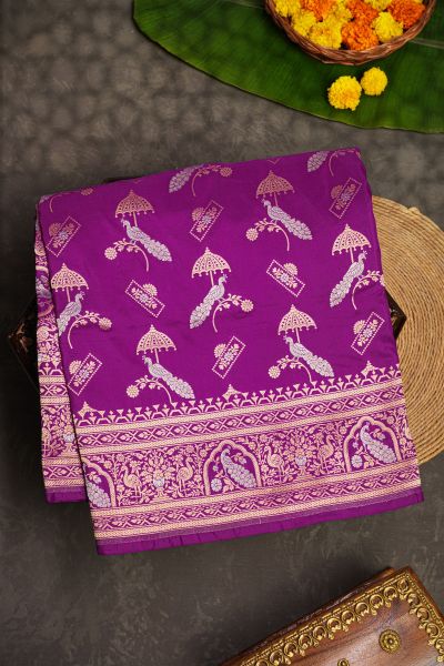 Banarasi Silk Purple Saree