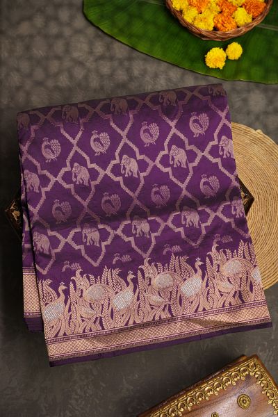 Banarasi Silk Navy Blue Saree