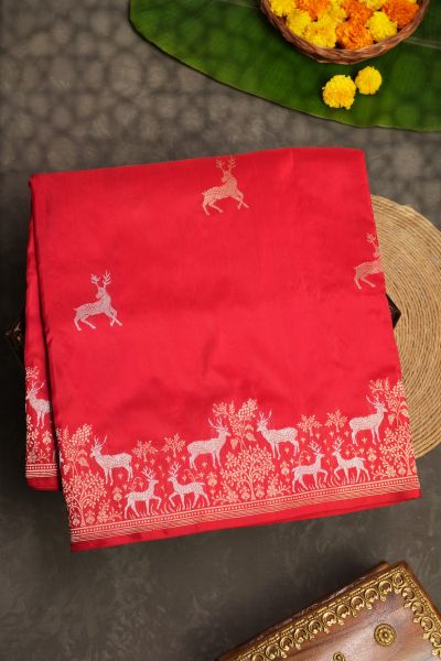 Banarasi Silk Red Saree