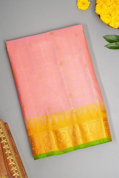 Gadwal Silk Baby Pink Saree