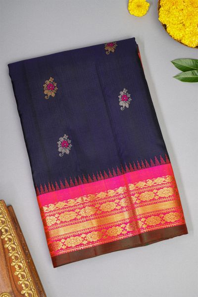 Gadwal Silk Black Saree