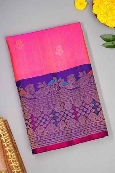 Gadwal Silk Pink Saree