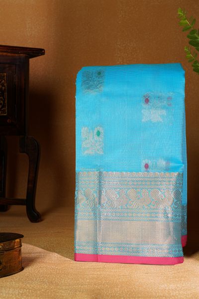 Kuppadam Sico Sky Blue Saree