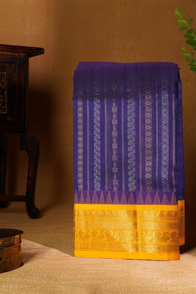 Kuppadam Sico Navy Blue Saree
