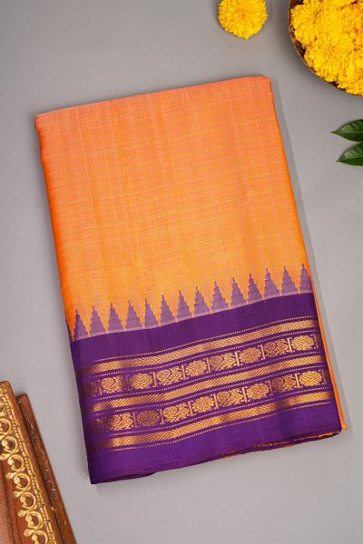 Gadwal Silk Orange Saree