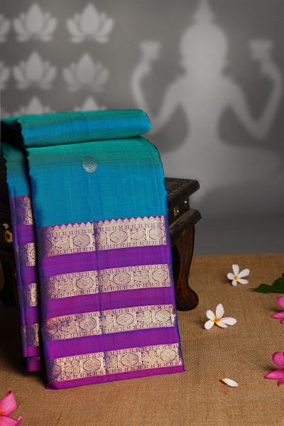 Kancheepuram Silk Sea Blue Saree