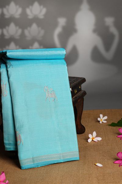 Kancheepuram Silk Sky Blue Saree