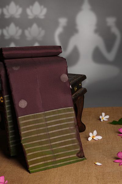 Kancheepuram Silk Dark Brown Saree