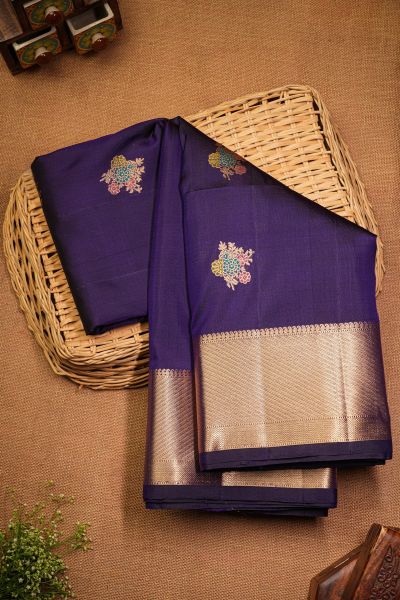 Coimbatore Soft Silk Navy Blue Saree