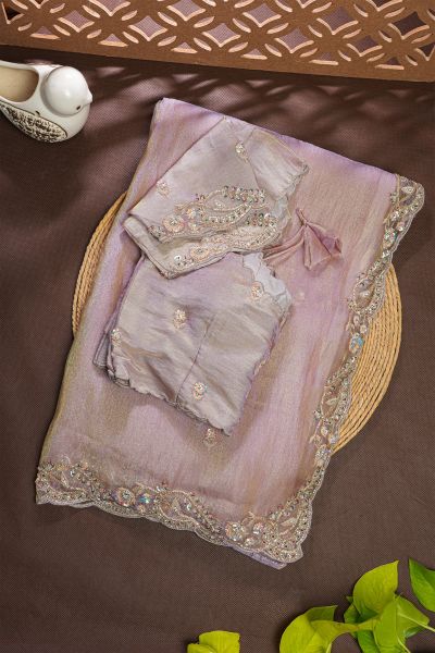 Designer Tissue Onion Pink Saree