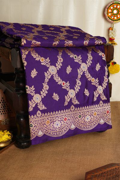 Banarasi Silk Violet Saree