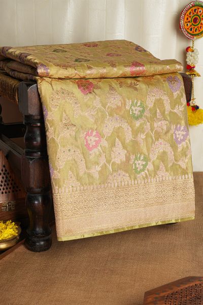 Banarasi Silk Light Yellow Saree