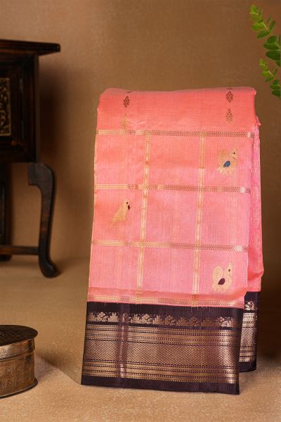 Kuppadam Sico Light Peach Saree
