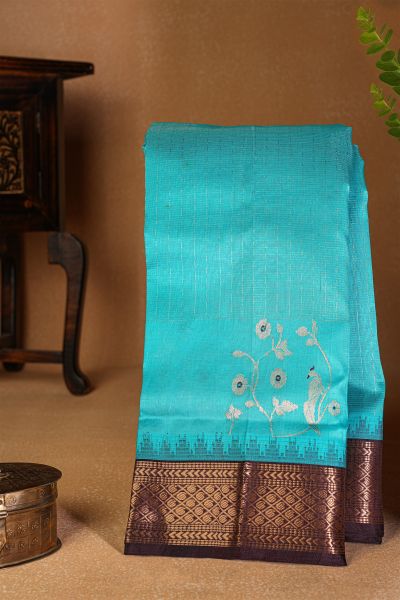 Kuppadam Sico Sky Blue Saree
