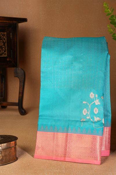 Kuppadam Sico Sky Blue Saree