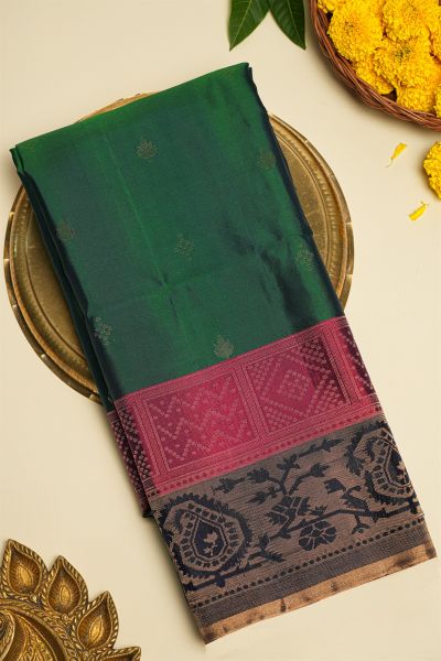 Coimbatore Soft Silk Bottle Green Saree