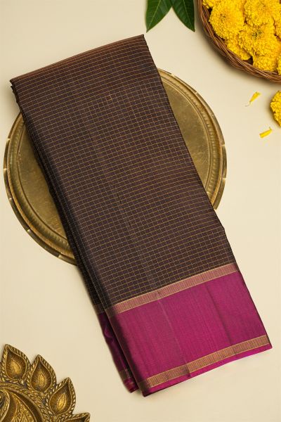 Coimbatore Soft Silk Dark Brown Saree