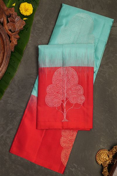 Coimbatore Soft Silk Sky Blue Saree