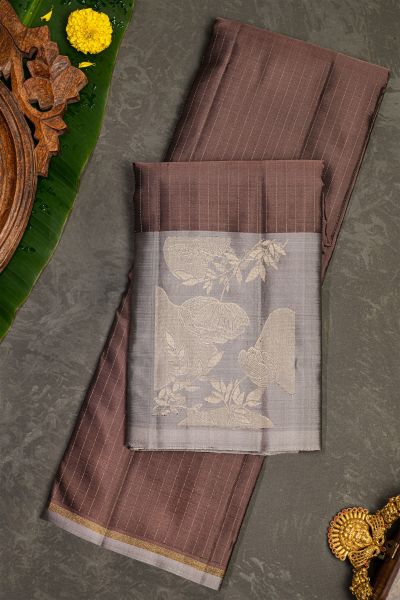 Coimbatore Soft Silk Dark Brown Saree