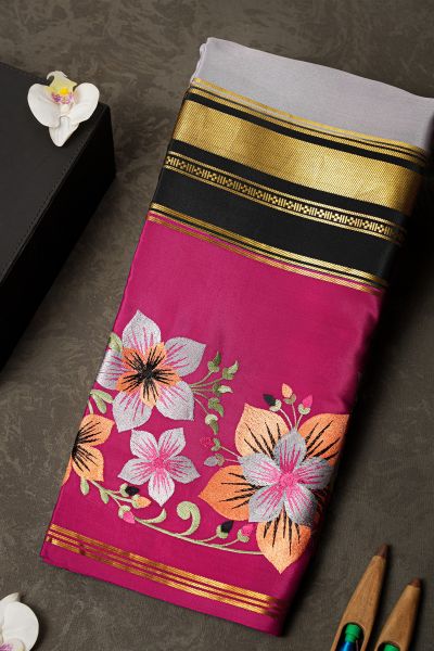 Mysore Crepe Dual Colour Saree