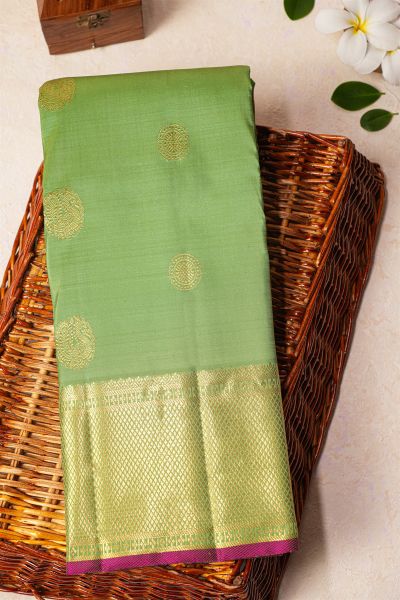 Kancheepuram Silk Pista Green Saree