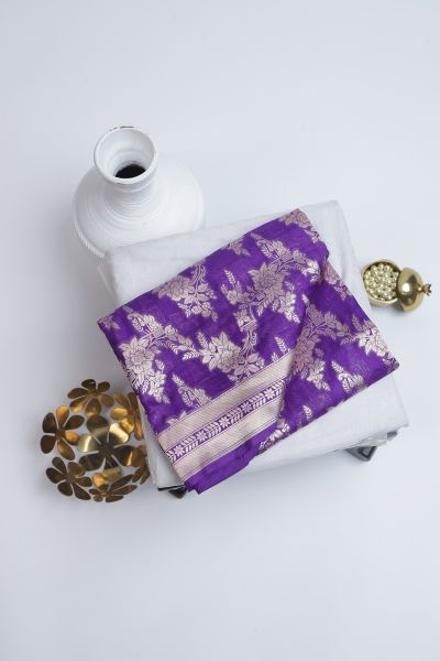 Banarasi Silk Purple Saree