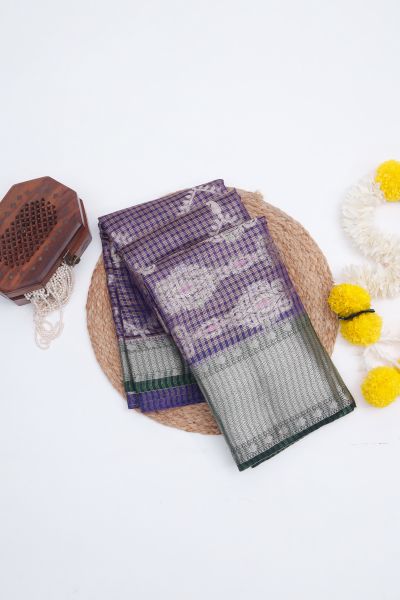 Designer Chiniya Royal Blue Saree