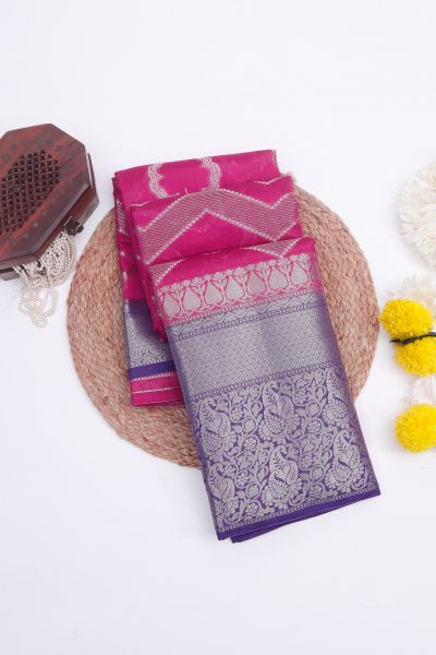 Designer Chiniya Pink Saree