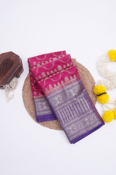 Designer Chiniya Pink Saree