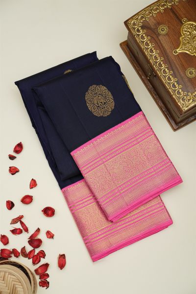 Kancheepuram Silk Navy Blue Saree