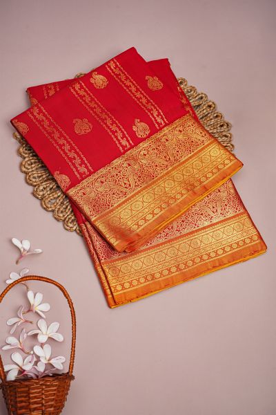 Venkatagiri Silk Red Saree