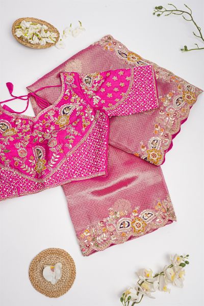 Designer Tissue Pink Saree