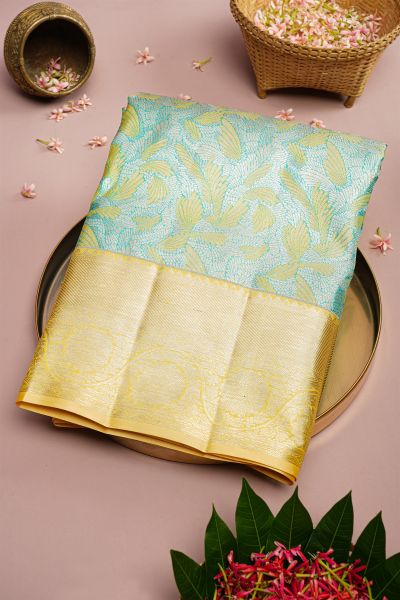 Kancheepuram Tissue Sky Blue Saree
