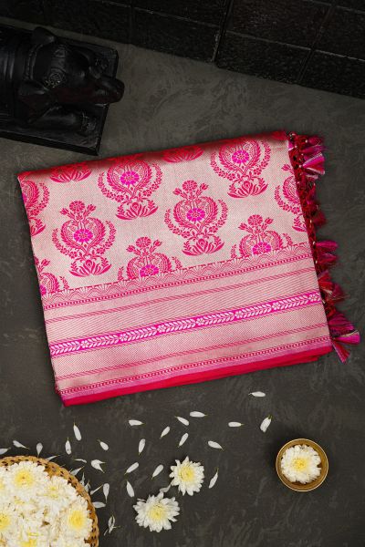 Banarasi Raw Silk PInk Saree
