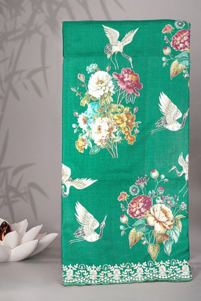 Designer Tussar Sea Green Saree