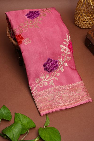 Banarasi Silk Pink Saree