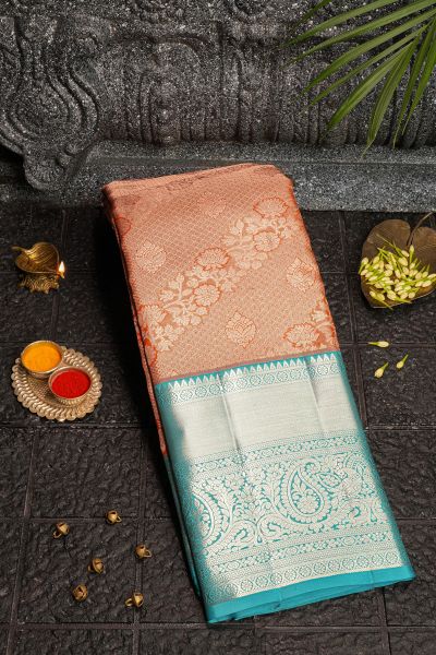 Kancheepuram Tissue Peach Saree