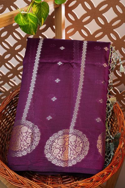 Chiniya Silk Purple Saree