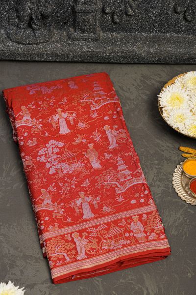 Banarasi Silk Red Saree