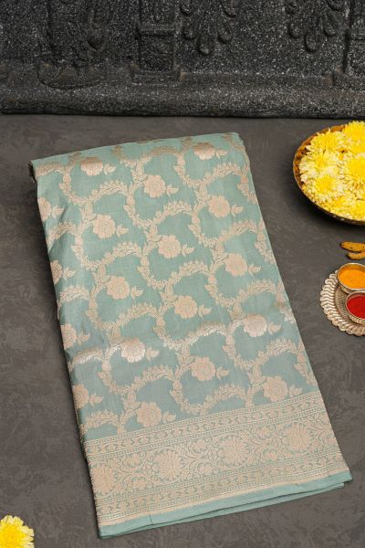 Banarasi Silk Light Grey Saree