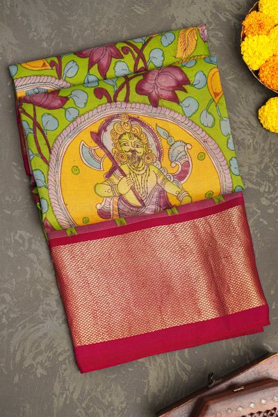 Kancheepuram Silk Parrot Green Saree