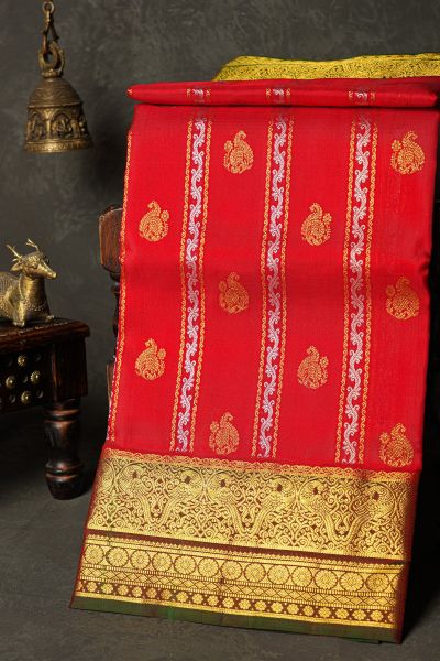Venkatagiri Silk Red Saree