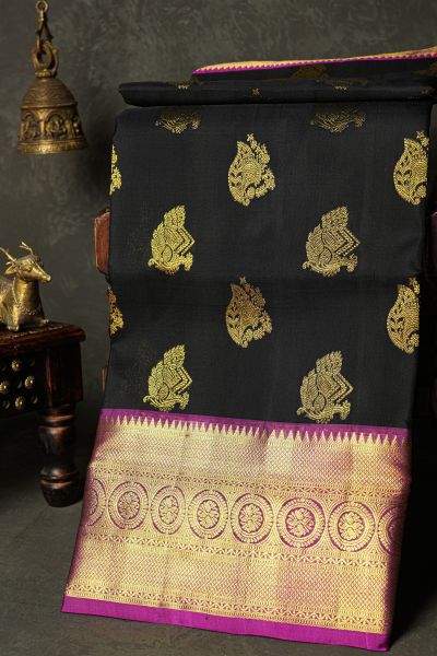 Venkatagiri Silk Black Saree
