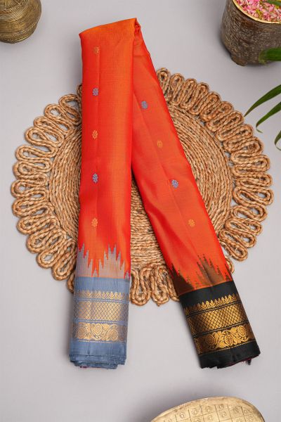 Gadwal Silk Orange Saree