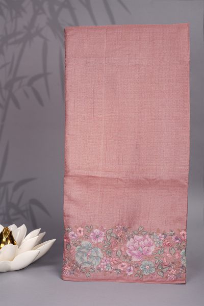 Designer Tussar Onion Pink Saree