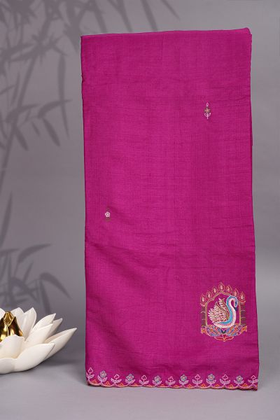 Designer Tussar Magenta Saree