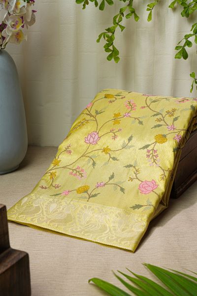 Fusion Silk Yellow Saree