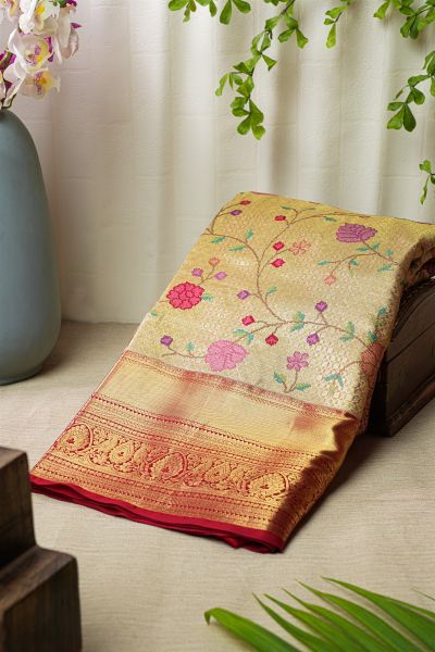 Fusion Tissue Gold Saree